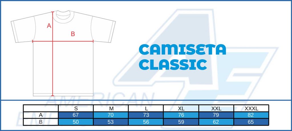 Camisetas classic tabla de medidas